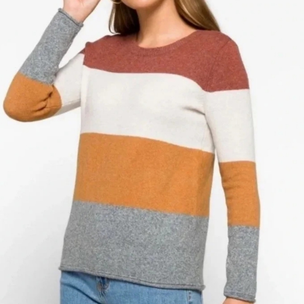 PINQUE design studio Gina Rust Stone Combo Knit Sweater